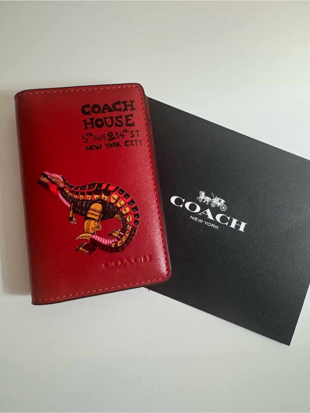 Coach New York City Dinosaur Rexy card case (poppy red)